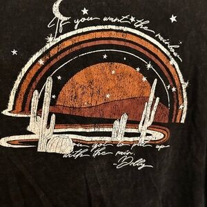 Boho Desert Graphic Cold Shoulder Crop Top | Western Festival Tee